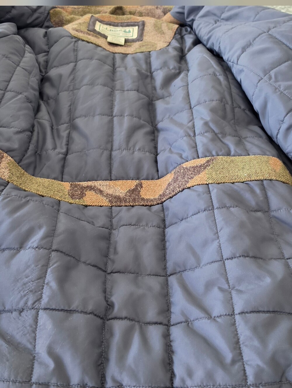 L.L. Bean Wool Camo Hunting Jacket Mens Large Insulated Field Coat Gorpcore - Picture 11 of 16